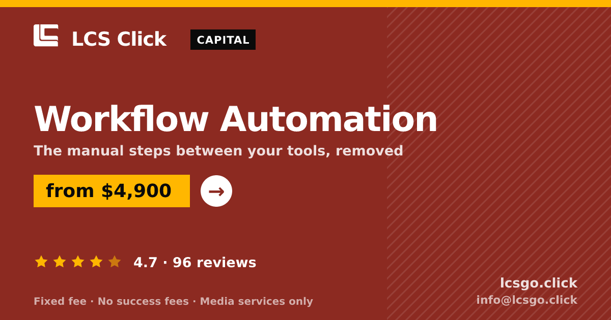 Workflow Automation — from $4,900, rated 4.7/5 across 96 reviews. LCS Click.